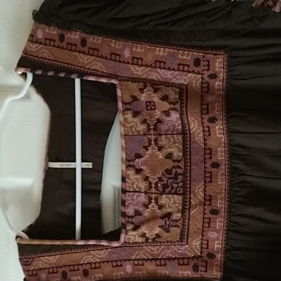 FREE PEOPLE Day Glow Mini Dress In Brown Combo M - Picture 4 of 9